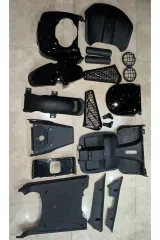 Demir Kasa Çift Farlı Elektrikli Bisiklet Tüm Kaporta Set Siyah