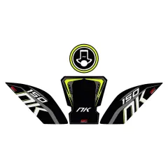 GP Kompozit CF Moto 150 NK 2016-2022 Uyumlu Tank Pad Seti Siyah-Sarı GP04010641102013